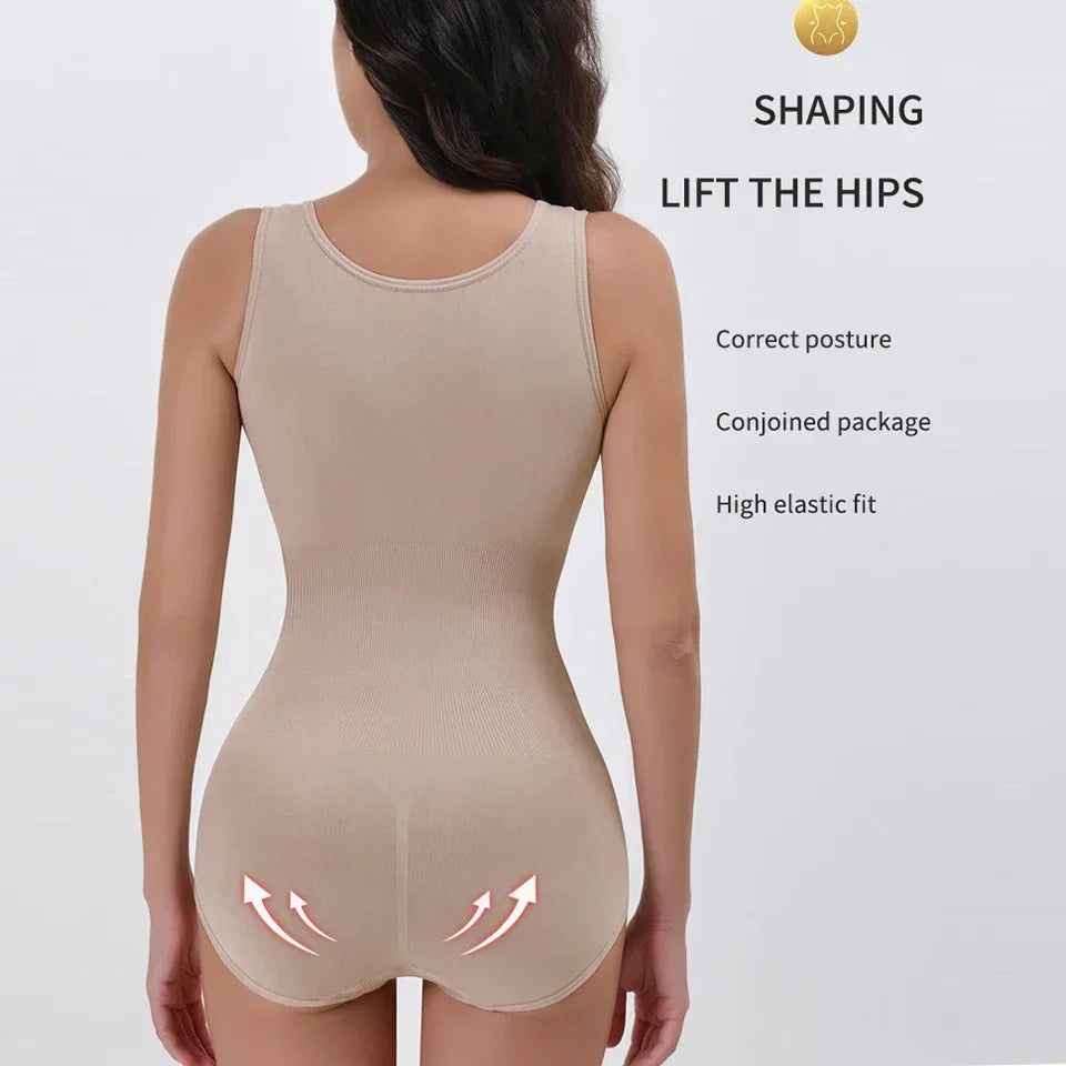 Corset Waist Zip-Up Bodysuit