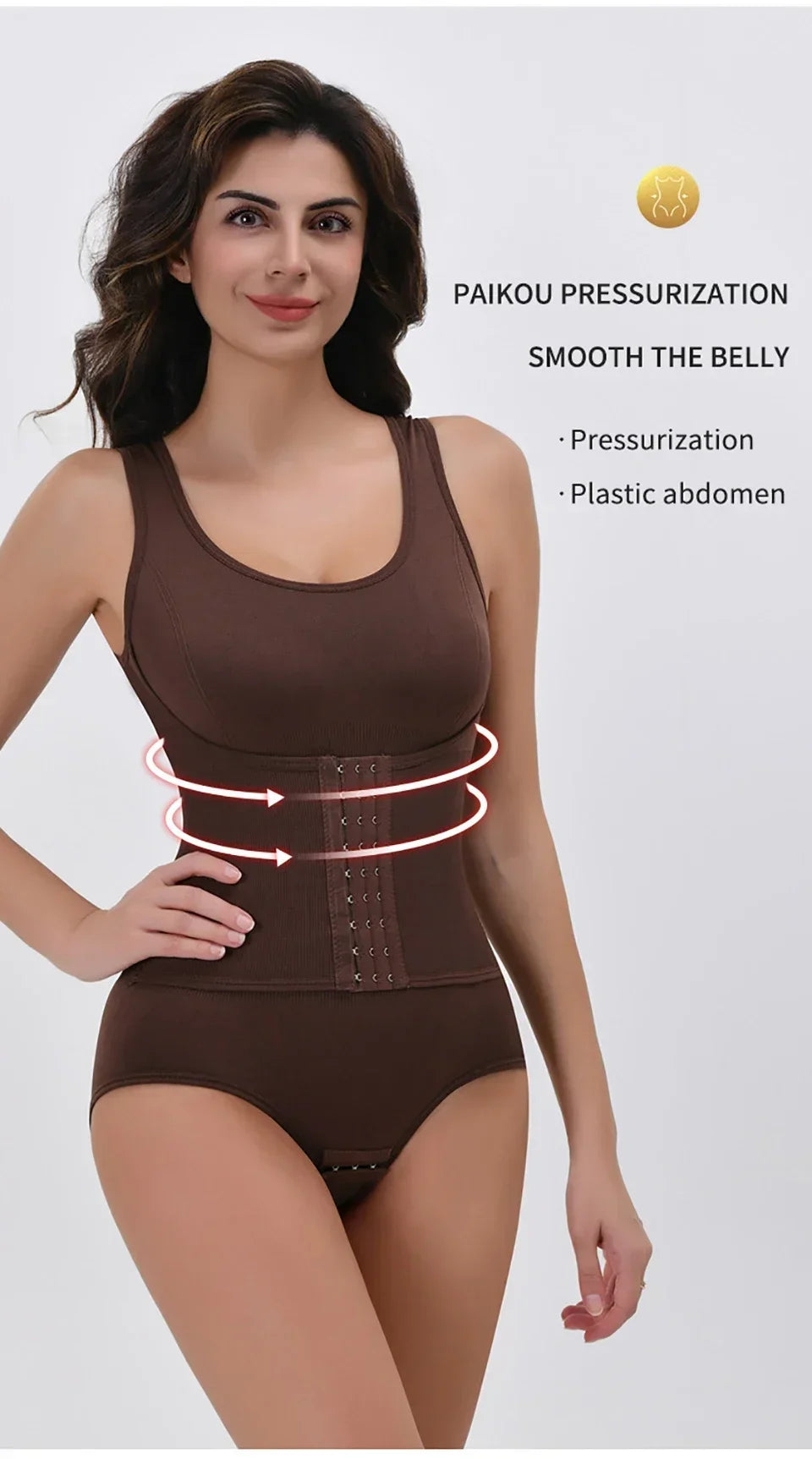 Corset Waist Zip-Up Bodysuit