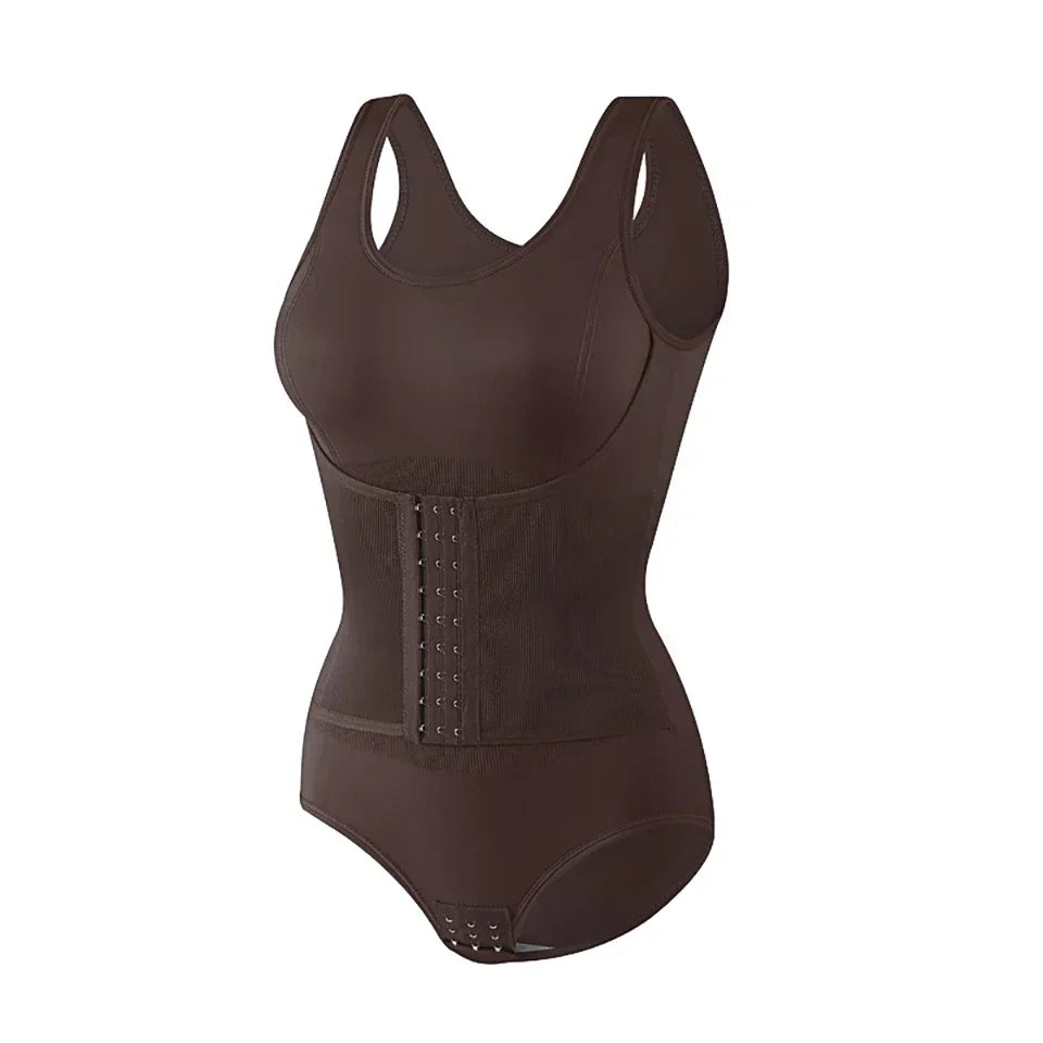 Corset Waist Zip-Up Bodysuit