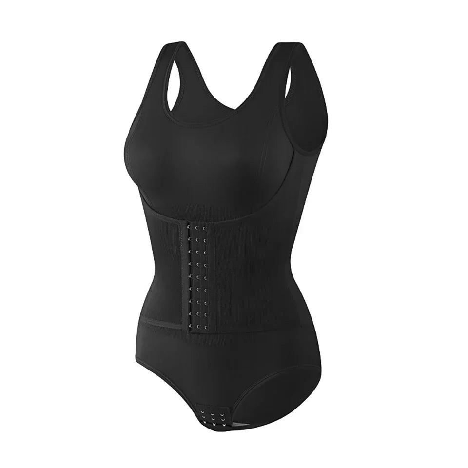 Corset Waist Zip-Up Bodysuit