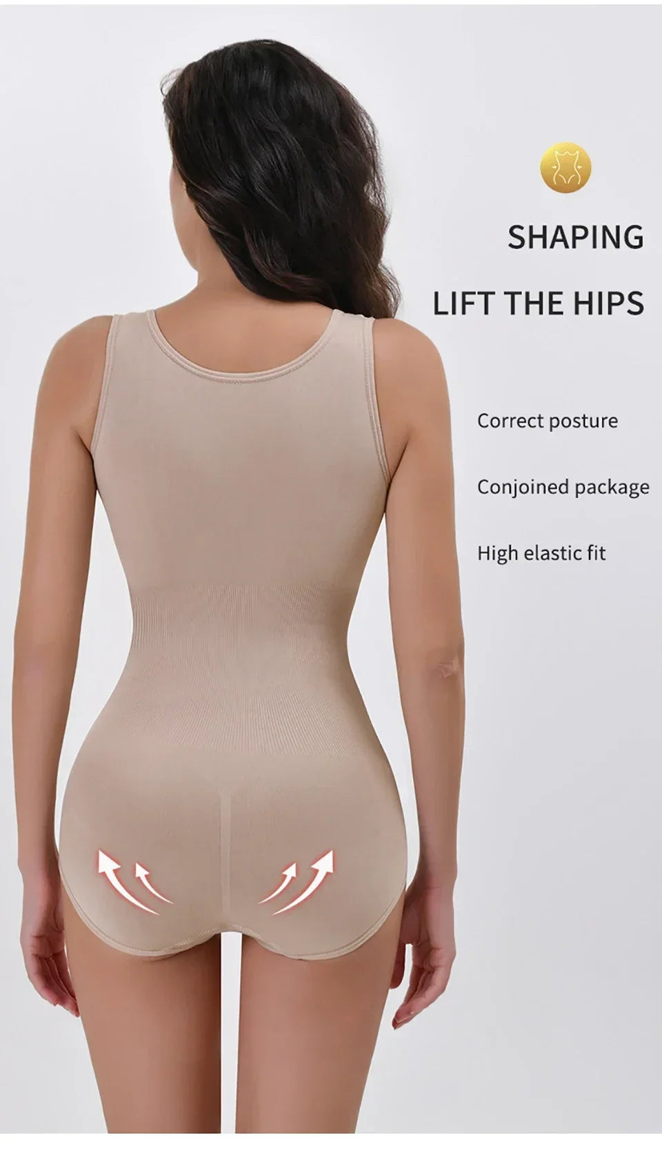 Corset Waist Zip-Up Bodysuit