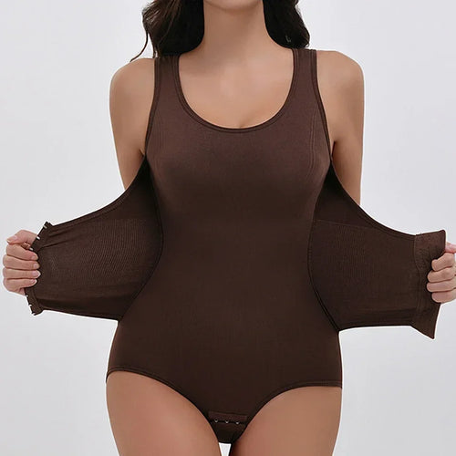 Corset Waist Zip-Up Bodysuit