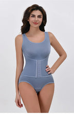 Corset Waist Zip-Up Bodysuit